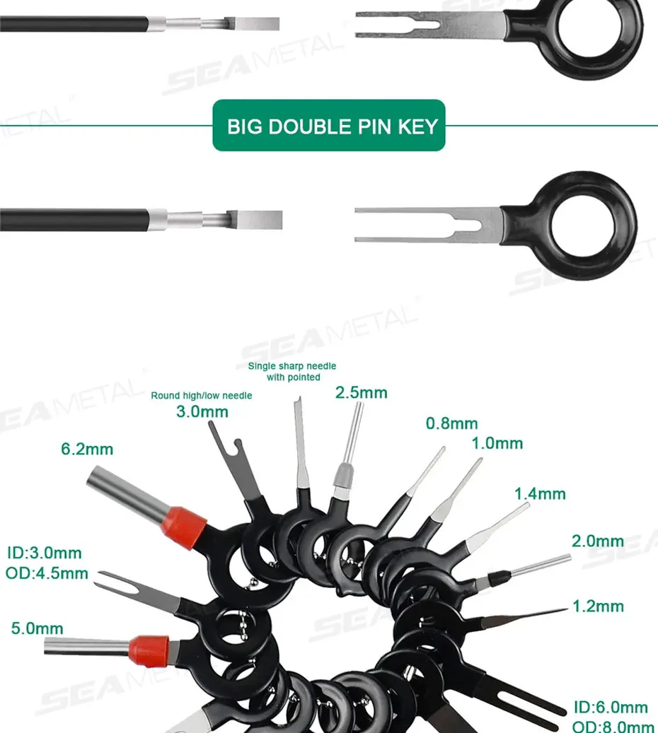 SEAMETAL 41/59pcs Car Terminal Removal Kit Box Wire Plug Connector Extractor Pul