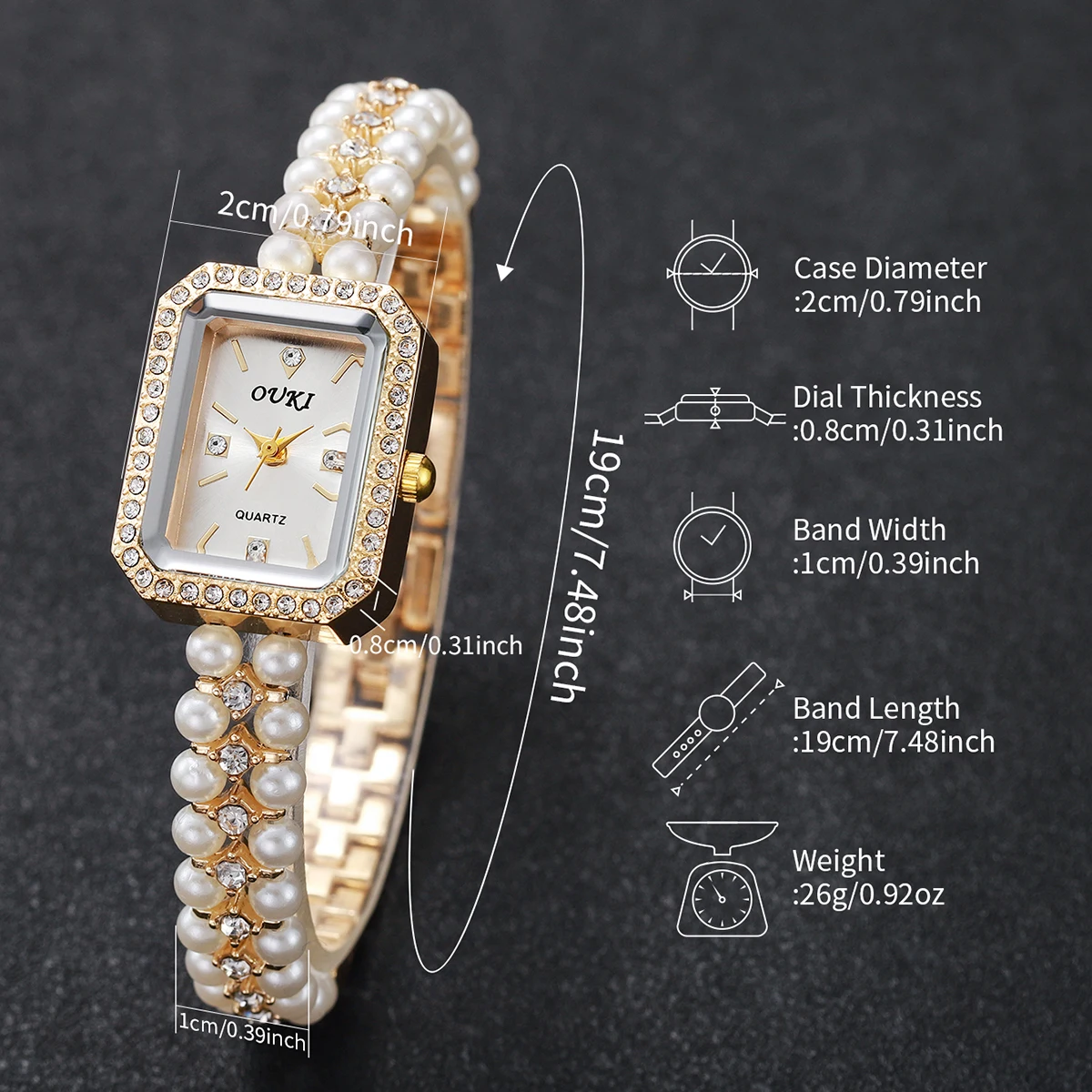 1PCs/2PCs set Fashion Women's Simple Light Luxury Small Dial Exquisite Niche High Beauty Quartz Bracelet Watch(Box Not Included)