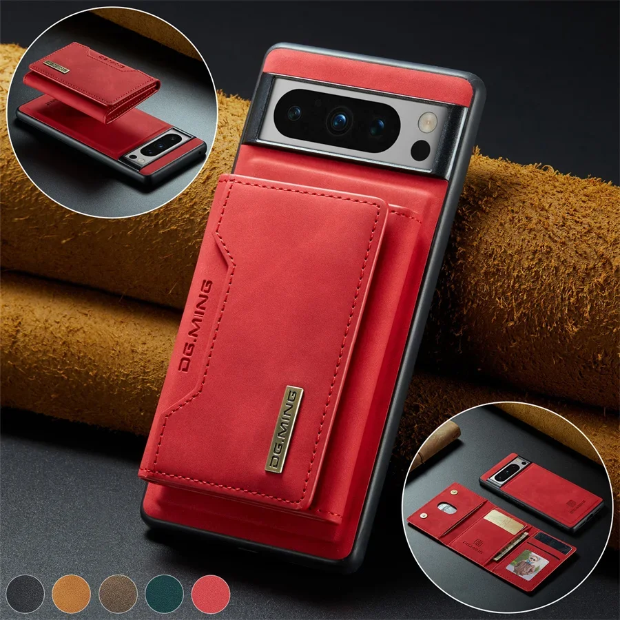Luxury Magnetic Leather Wallet Phone Case with Kickstand and Credit Card Holder Cover