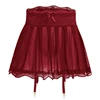 Sexy Transparent Lace Mini Skirt Women's Bow Decoration Chiffon Micro Skirt Lace Edge Sexy Women's Sleeping Skirt 2