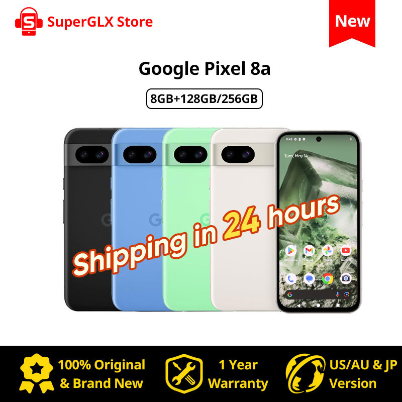 2024 New Google Pixel 8A with Google AI Mobile Phone 8GB RAM 128GB/256GB ROM 6.1" 64MP Advanced Camera NFC Android 14 Pixel 8a
