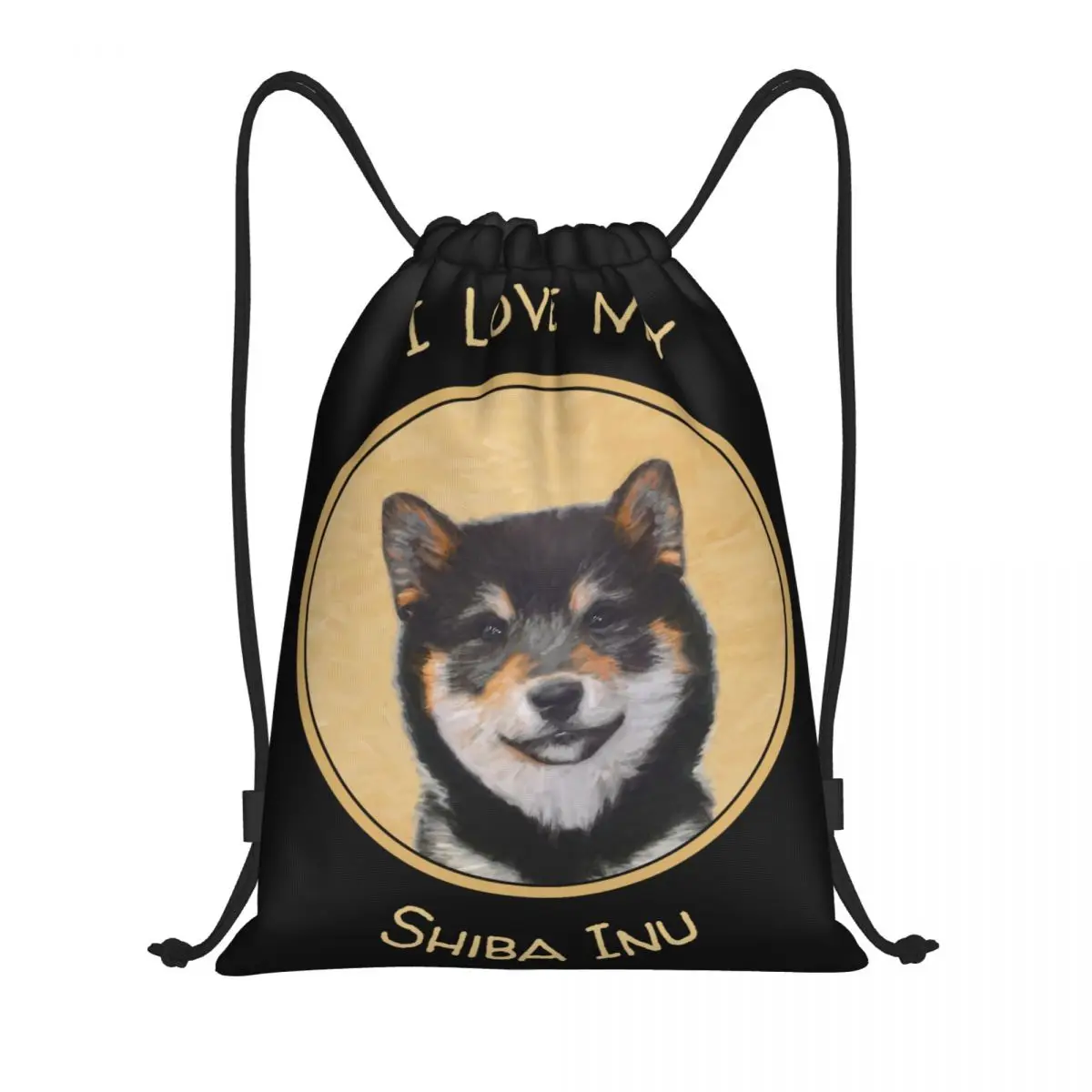 

I Love My Shiba Inu Drawstring Backpack Women Men Sport Gym Sackpack Portable Dog Lover Gift Shopping Bag Sack