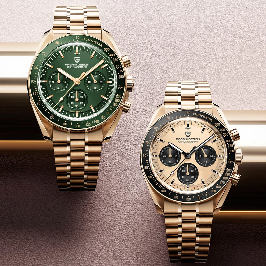 PAGANI DESIGN Chronograph Top Brand Luxury Moon Gold Quartz Watch for men 2022 New Automatic Date Wrist Watch Waterproof Clock 1