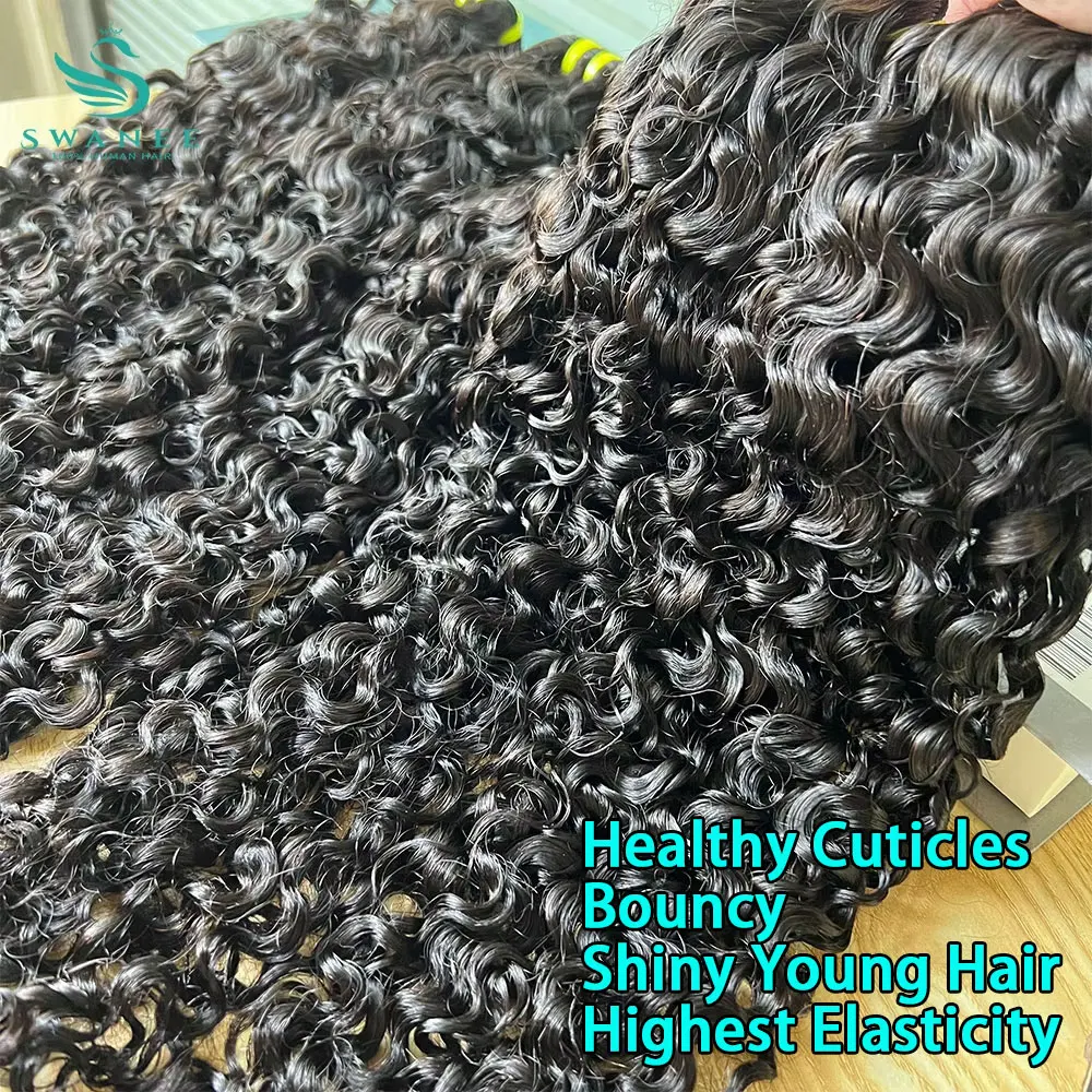 Burmese Curly Human Hair Bundles Raw Hair Bundles 12A Curly Human Virgin Weaving For Women Natural Black Color human hair extensions