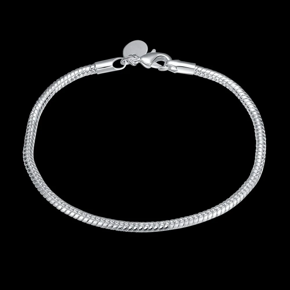 Stylized shot of 925 Sterling Silver Snake Chain Bracelet