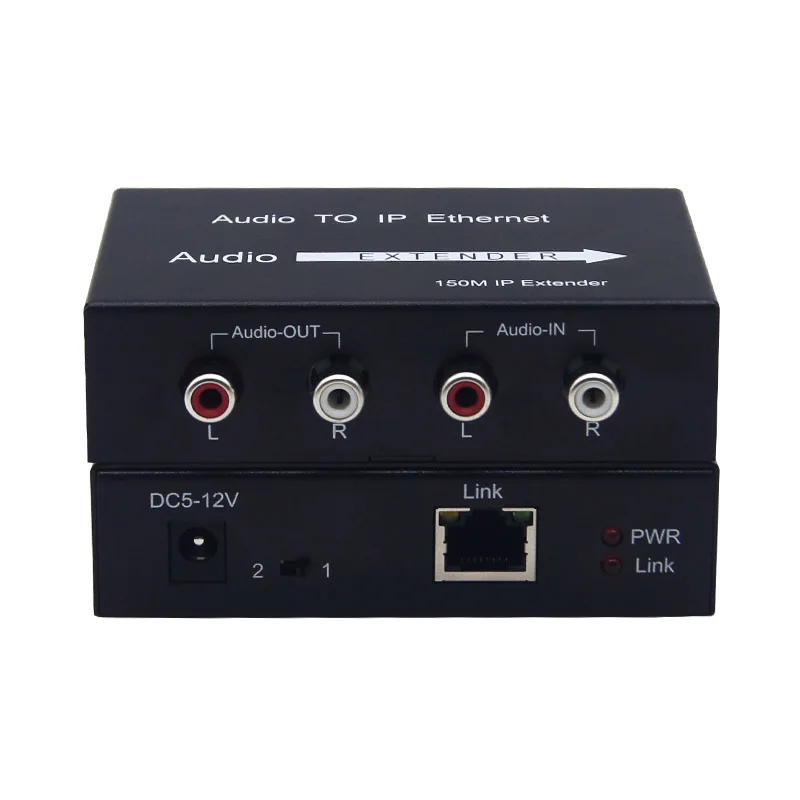 2 Channel Bi-directional RCA to RJ45 Extender over Cat5e/6 up to 150m RCA Audio IP Converter