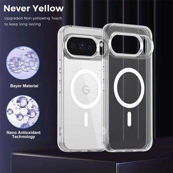 Transparent Wireless Charging Case For Google Pixel 9 Pro XL 10 Pro 8A 7A 9A with Magsafe and Shockproof Casing
