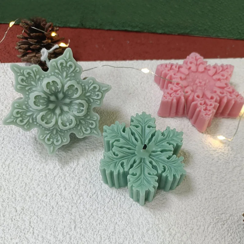 

Christmas Snowflake Silicone Mold, DIY Candle Soap Mold, Aromatherapy Plaster Candle, Decorating Mould, Cake Decoration,