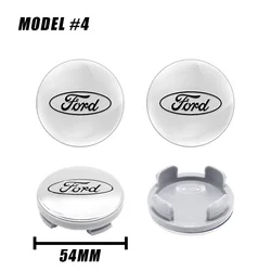 Set of 4 Premium Car Wheel Center Hub Cap Rim Cover Stickers, Multiple Sizes Available (54mmYT White)