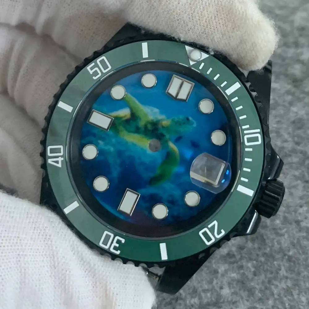 40mm Nh35 Pvd Watch Case & Dial Or Hands Stainless Steel Ceramic Bezel