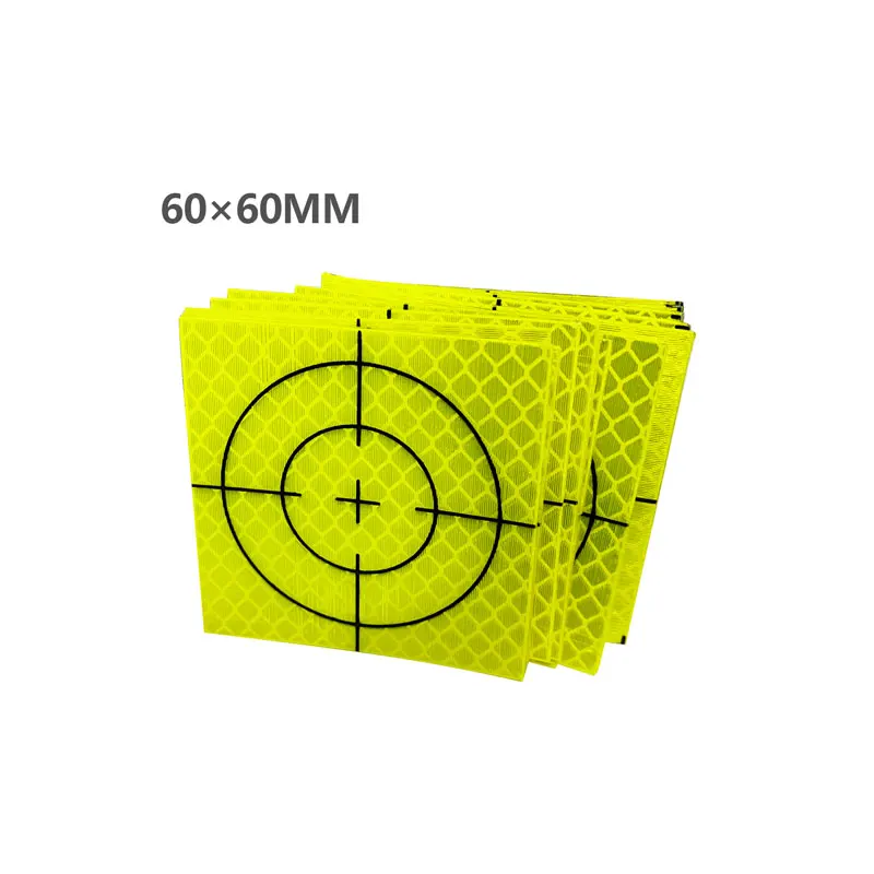 100pcs 60x60mm Reflector Sheet For Total Station Survey geography Fluorescent Green sheet Reflective Sticker size 20 30 40 50 mm |
