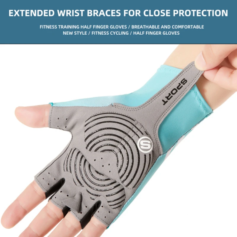 Short Cycling Gloves Fingerless Gloves Anti-slip Bicycle Lycra Fabric Half Finger Mitten for Mtb Road Bike Sports Racing 5