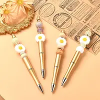 8Pcs Gold Beaded Ballpoint Pen Pens Gift for Writing Beadable Pens Beadable Pen DIY Gift for Student Office Supplies 2