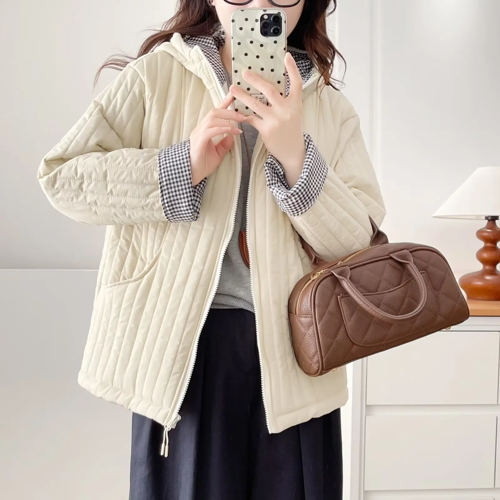 XXXXL Fashion Plus Size Women's Parkas 2025 Winter New Casual And Versatile Hooded Lightweight Padded Jacket Warm Coat 2521