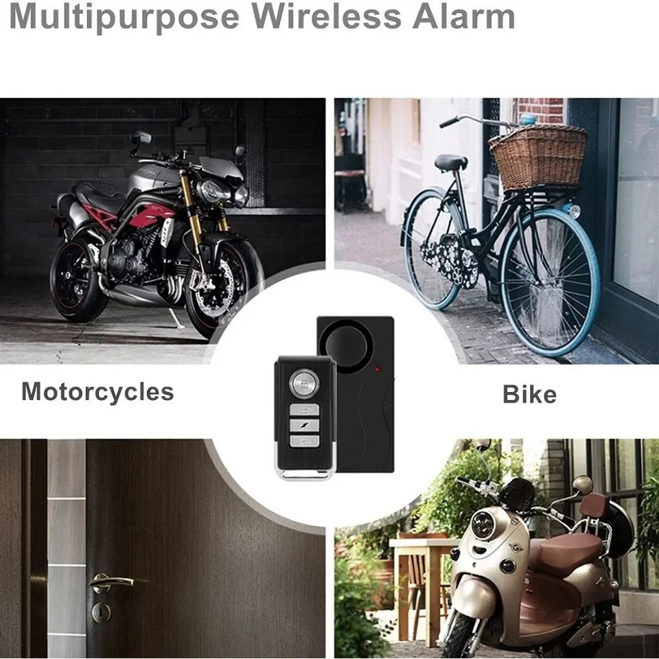 ELECTOP Anti-Theft Bicycle Alarm 113dB Wireless Vibration Remote Control Door And Window Motorbike Alarms Security Protection motorcycle alarm bicycle alarm security alarm wireless alarm
