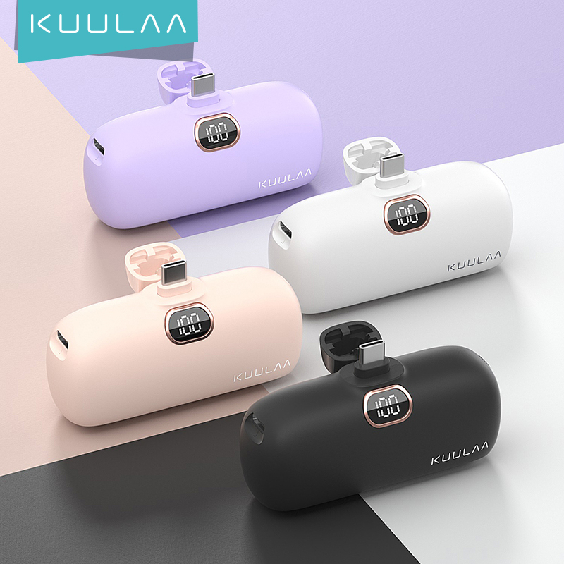 KUULAA Power Bank 5000mAh Portable Charger 20W, for iPhone 16 Plus/15 Pro Max, Samsung S23 Series, Huawei, iPad Pro/Air, AirPods