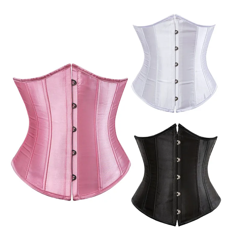 

Underbust Corset Corsets Top Waist Trainer Shapewear Plus Size Black Corset Belt for Womens Goth Corset White Pink