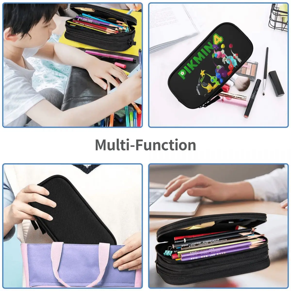 Pikmin 4 Pencil Case Kawaii Pikmin Pen Bag Girl Boy Large Storage Office Gift Pencilcases, pencil cases, stationery box
