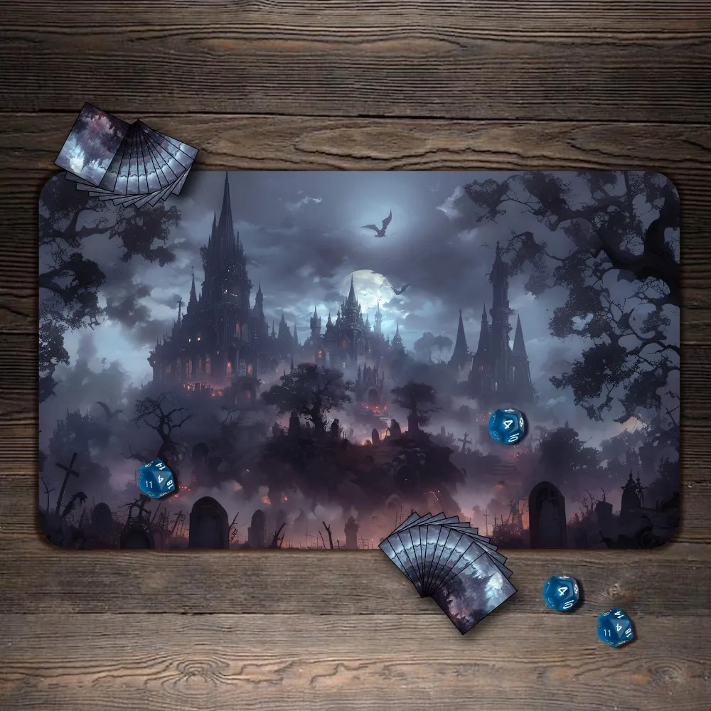 Customized Vampire Castle Game Mat - Tabletop Toy Mat with Area Divisions for Office and Gaming Use