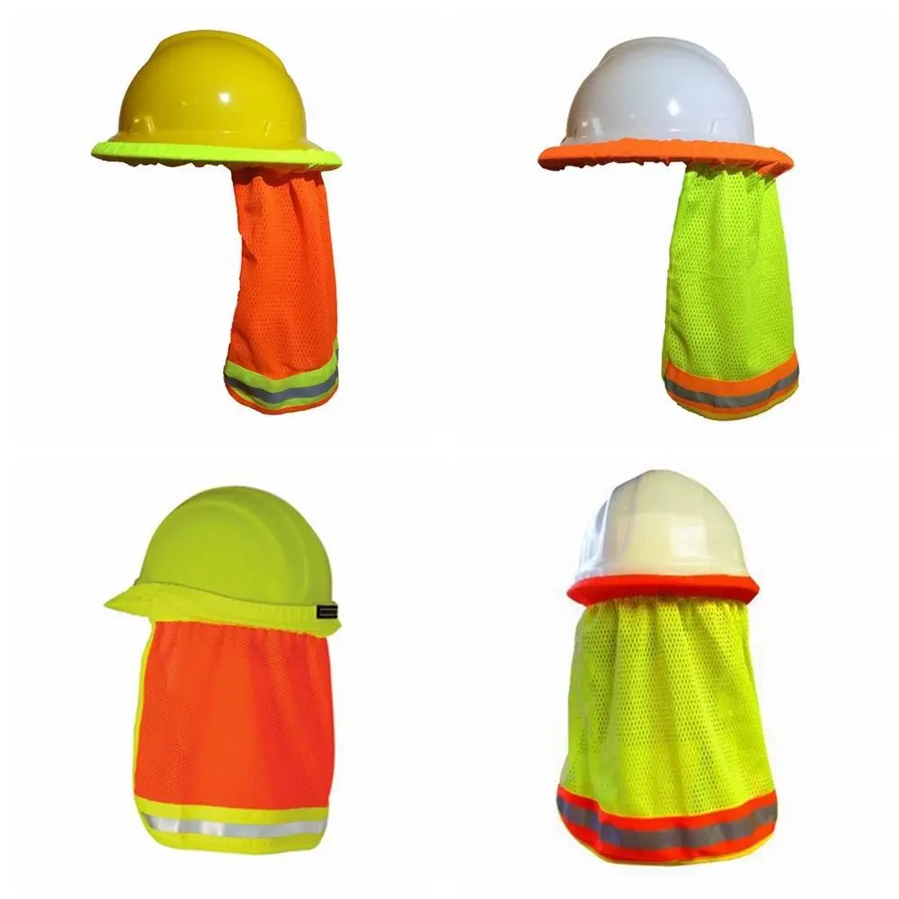 New Summer Sun Shade Safety Hard Hat Neck Shield Helmets Reflective Stripe Useful Head Protection Cap For Outdoor Work Supplies
