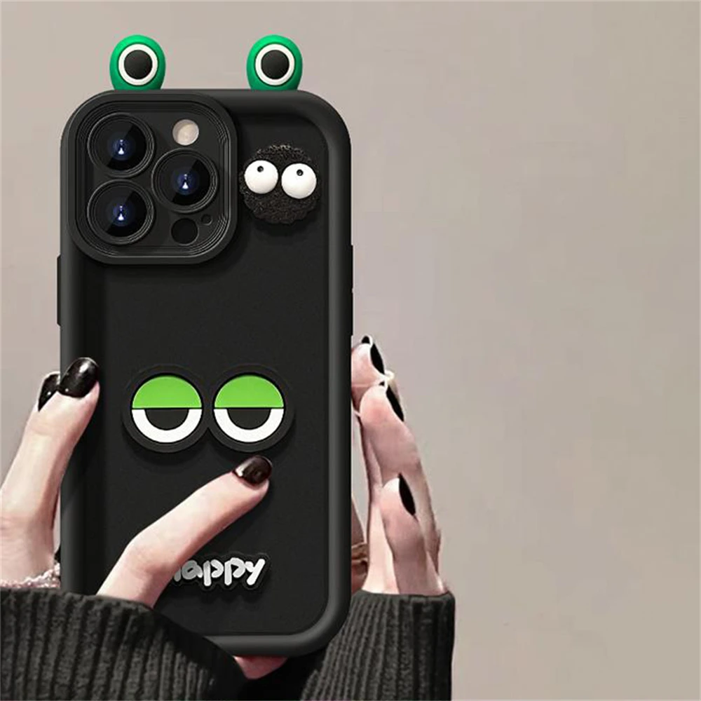 Cute 3d Frog Eye Phone Case For Iphone Pro Max Cartoon Back Cover_voghion.com