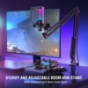 FIFINE USB Gaming Microphone Kit for PC,PS4/5 Condenser Cardioid Mic Set with Mute Button/RGB /Arm Stand,for Streaming Video-A6T 4 FIFINE USB Gaming Microphone Kit for PC,PS4/5 Condenser Cardioid Mic Set with Mute Button/RGB /Arm Stand,for Streaming Video-A6T 4
