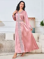Eid Ramadan Muslim Abaya Women Dress Satin Dubai Islam Turkey Long Dress Kaftans Abayas Robe Femme Musulmane Caftan Marocain 3