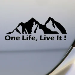 Universal Black ONE LIFE LIVE IT Car Tuning Off Road SUV Truck Mountain Silhouette Car Sticker Decals Decoration Accessories