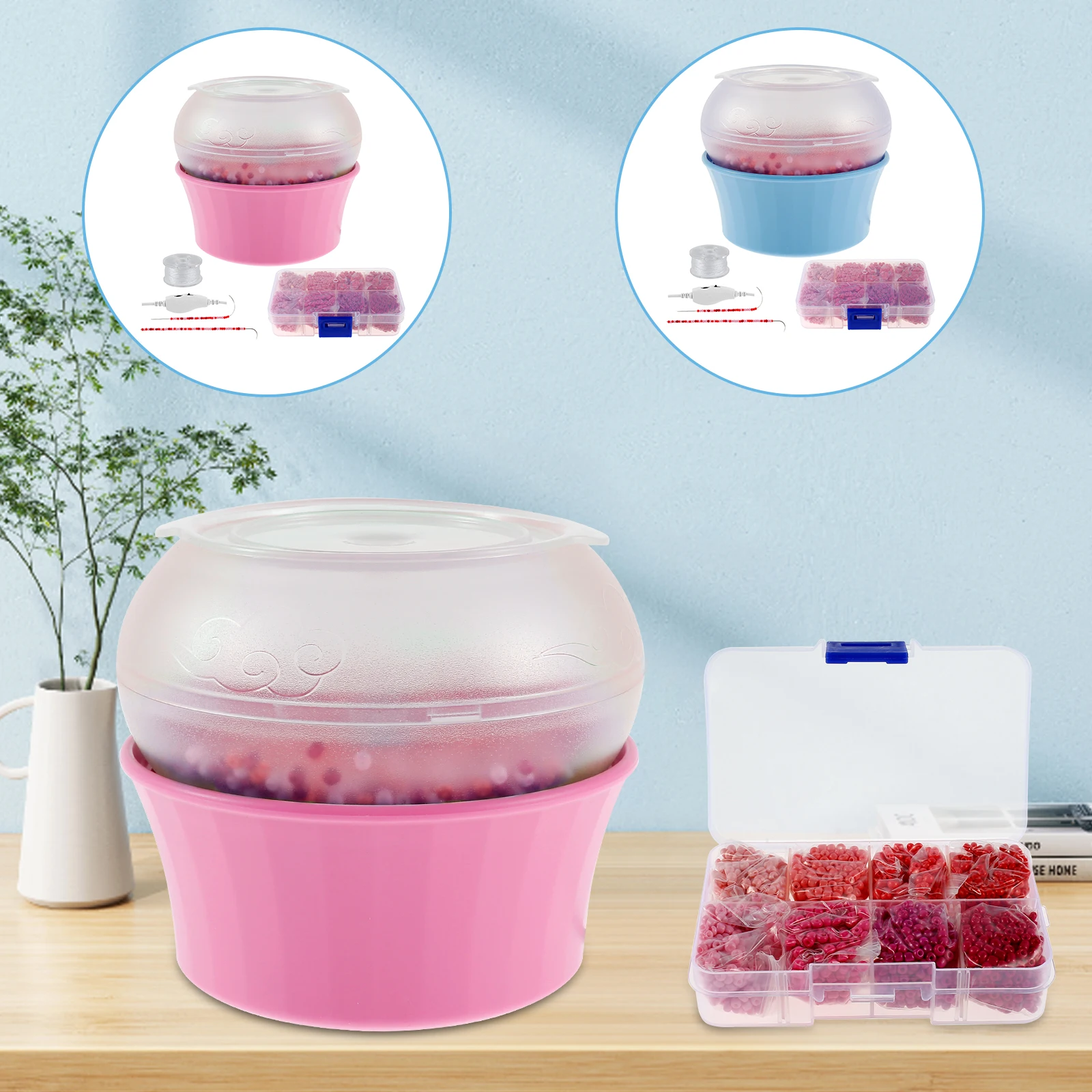 

Электрический Спиннер с бусинами и иглой, USB-зарядка, чаша для бисероплетения, вращение с регулируемой скоростью и направлением, погрузчик с бусинами