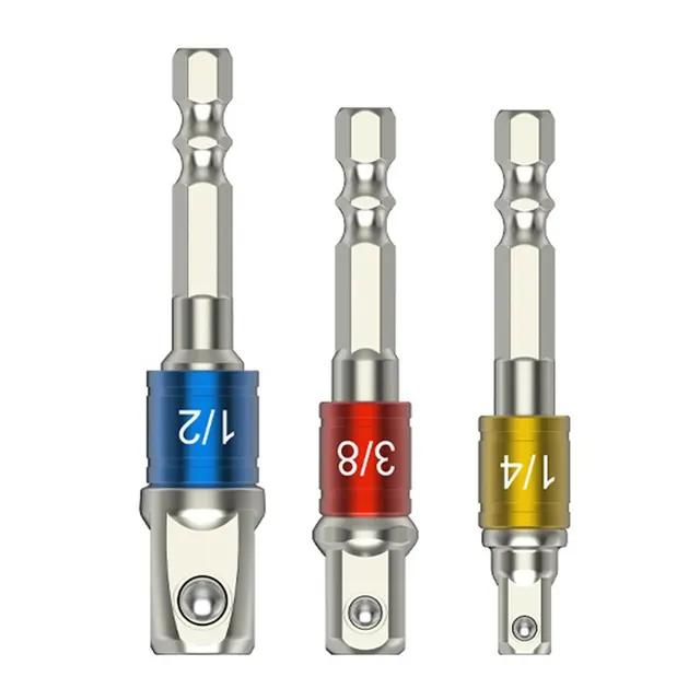 3PC Couleur Hexagonale Vis Tournevis Changement Extension Tête Carrée Socket Tool Set pour Électrique Tournevis 1