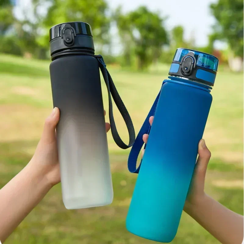 Sports Water Bottle 1 Liter Large Capacity Leak Proof Plastic Cup for Outdoor Travel