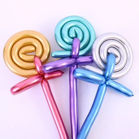 

10pcs/lot Metallic Latex Balloon Long Shape Metal Chrome Magic Tying Twisting Balloon Wedding Birthday Party Decoration Supplies