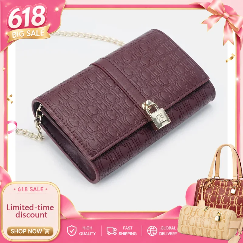 CH exquis à la mode lettre imprimée chaîne serrure conception classique femmes sac à main de haute qualité PU matériel n
