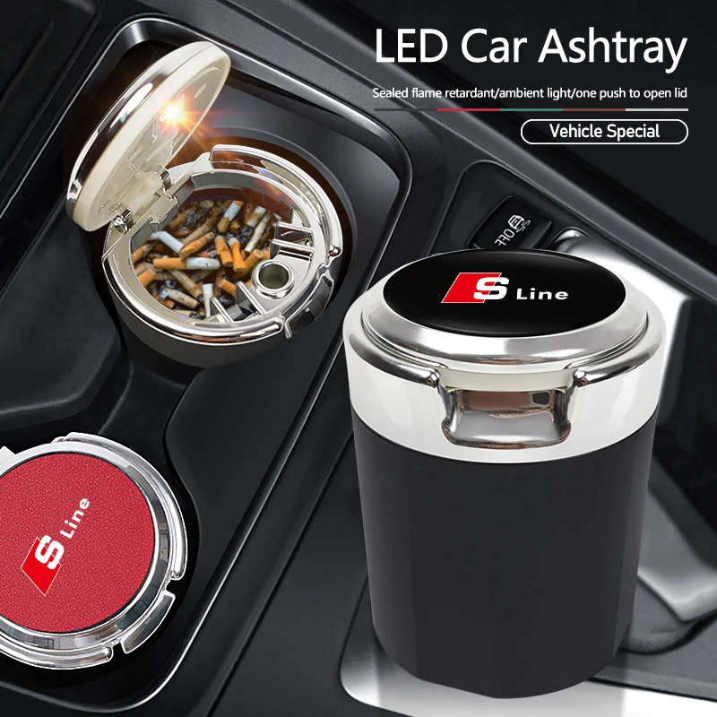 Car interior ashtray portable garbage box storage barrel for Audi A1 A2 A3 A4 A5 A6 A7 A8 Q1 Q2 Q3 Q4 Q5 Q6 Q7 Q8 TT RS3 S5 B8