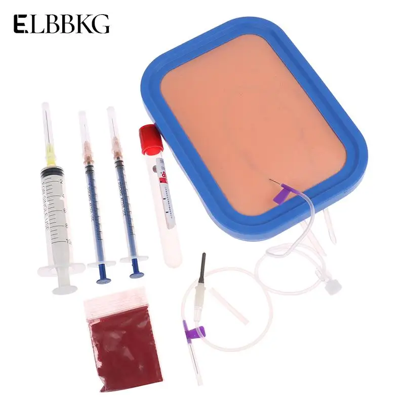 

Silicone Pad Model Venous Blood Drawing Practice Moudel Set Human Skin Venipuncture IV Injection Training