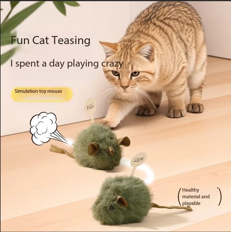 Interactive Sound-Activated Plush Mouse Toy - Engaging Self-Entertainment Teaser