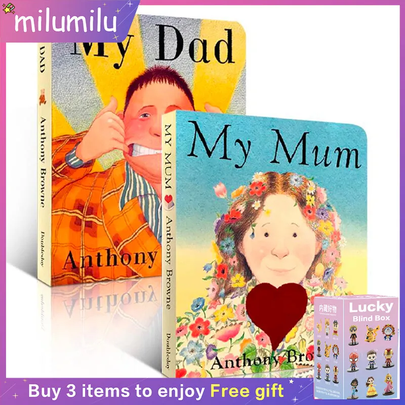 

MiluMilu 2Pcs Original Children Popular Books My Dad Mum Colouring English Activity Story Picture Book For Kids