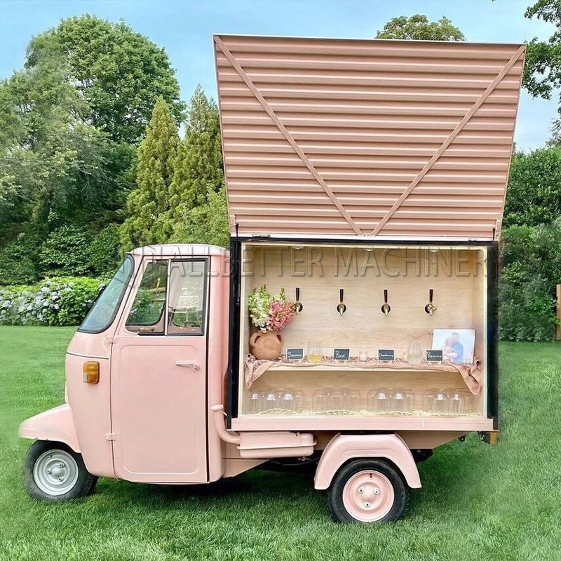 Customized Pink Electric Food Truck Donuts Candy Cart Restaurant