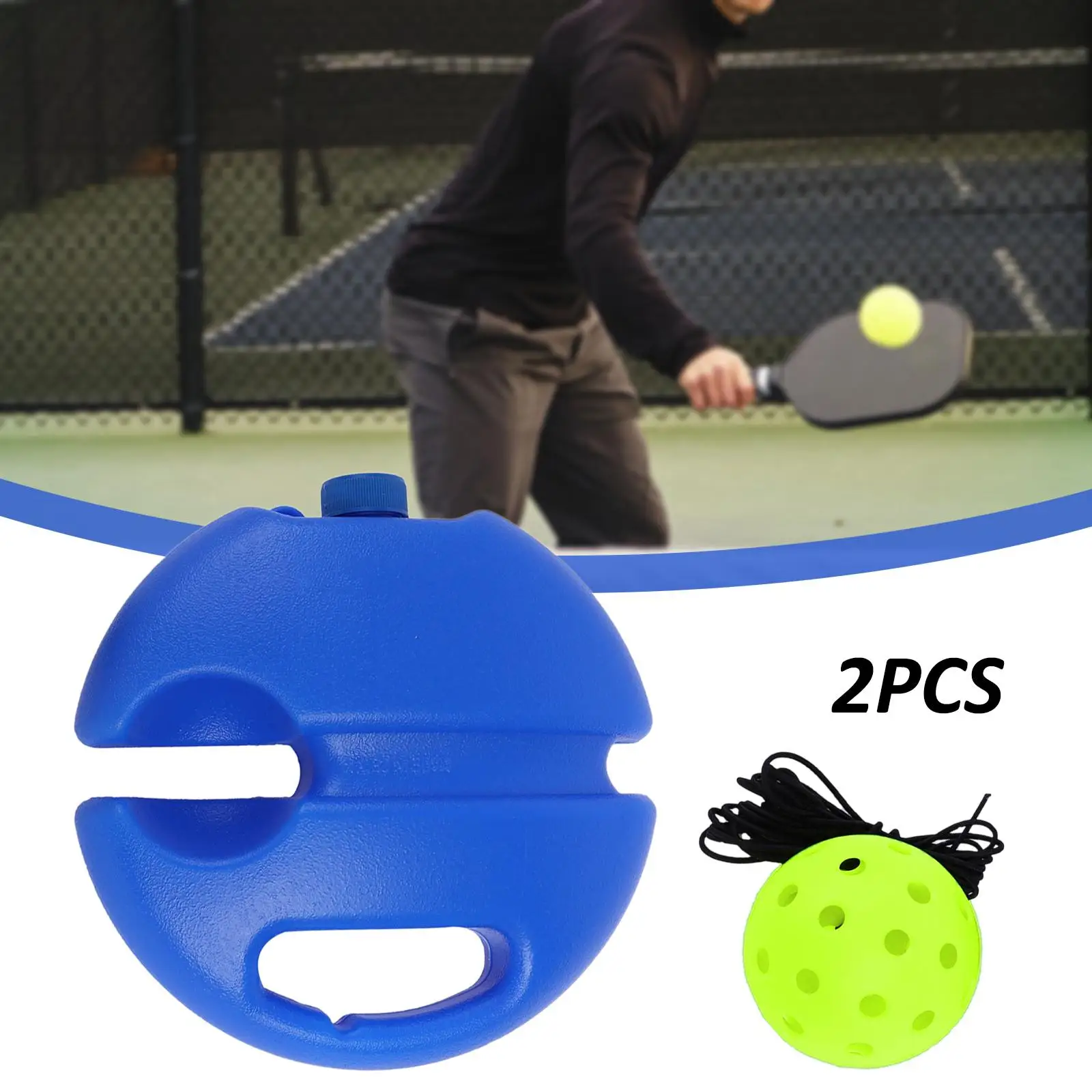 

2 Pieces Pickleball Trainer Pickleball Training Aid with Pickleball Ball Portable Convenient Pickleball Rebounder for Sport