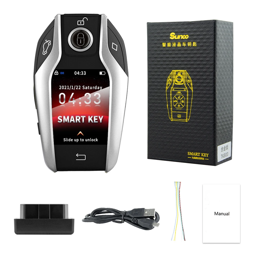 TK800 Russian Korean Universal Modified Smart Remote Key LCD Screen For BMW Ford Mazda Toyota Porsche Honda KIA