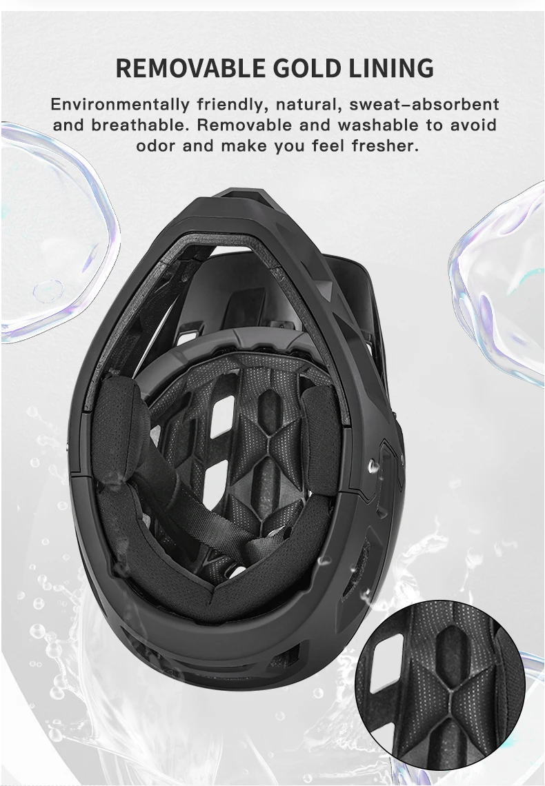 SEEKER Erwachsenen Ultra-Leichter Vollvisier-Mountainbike-Helm, Outdoor-Fahren, Renn- und Downhill-Fahrradhelm mit Sonnenschutz – Detail 10