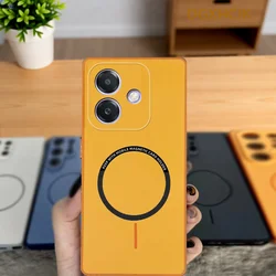Shookproof Color Magnetic Hard Silicone Phone Case for OPPO A3x 4G (XCK orange)