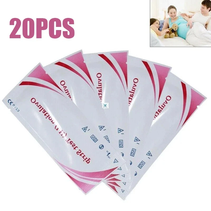 Ovulation test strips 20pcs ovulation urine test strips privacy LH testing paper fast result home measuring kit over 99% accuracy for women sex shop