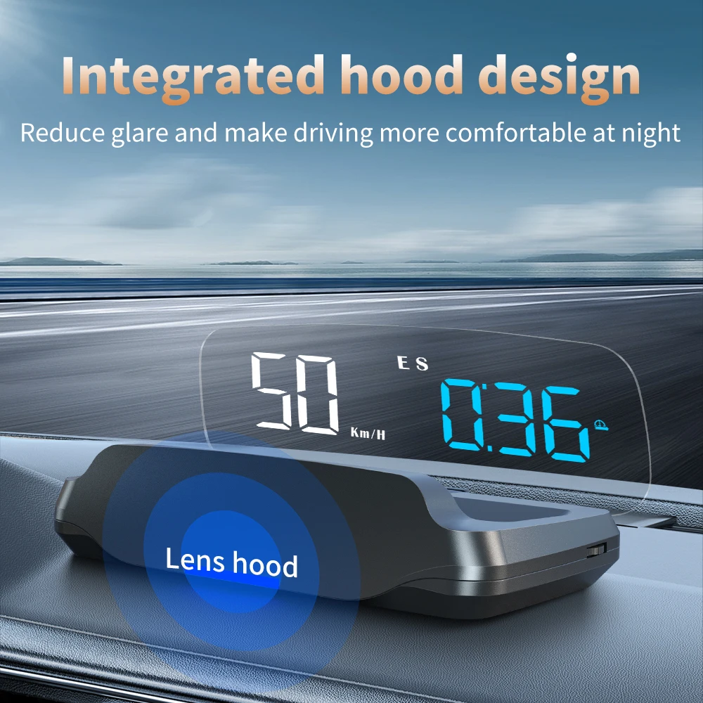 C7 자동차 GPS 헤드업 디스플레이 자동차 전자기기 HUD 프로젝터 디스플레이 디지털 자동차 속도계 액세서리 나침반 KMH/MPH