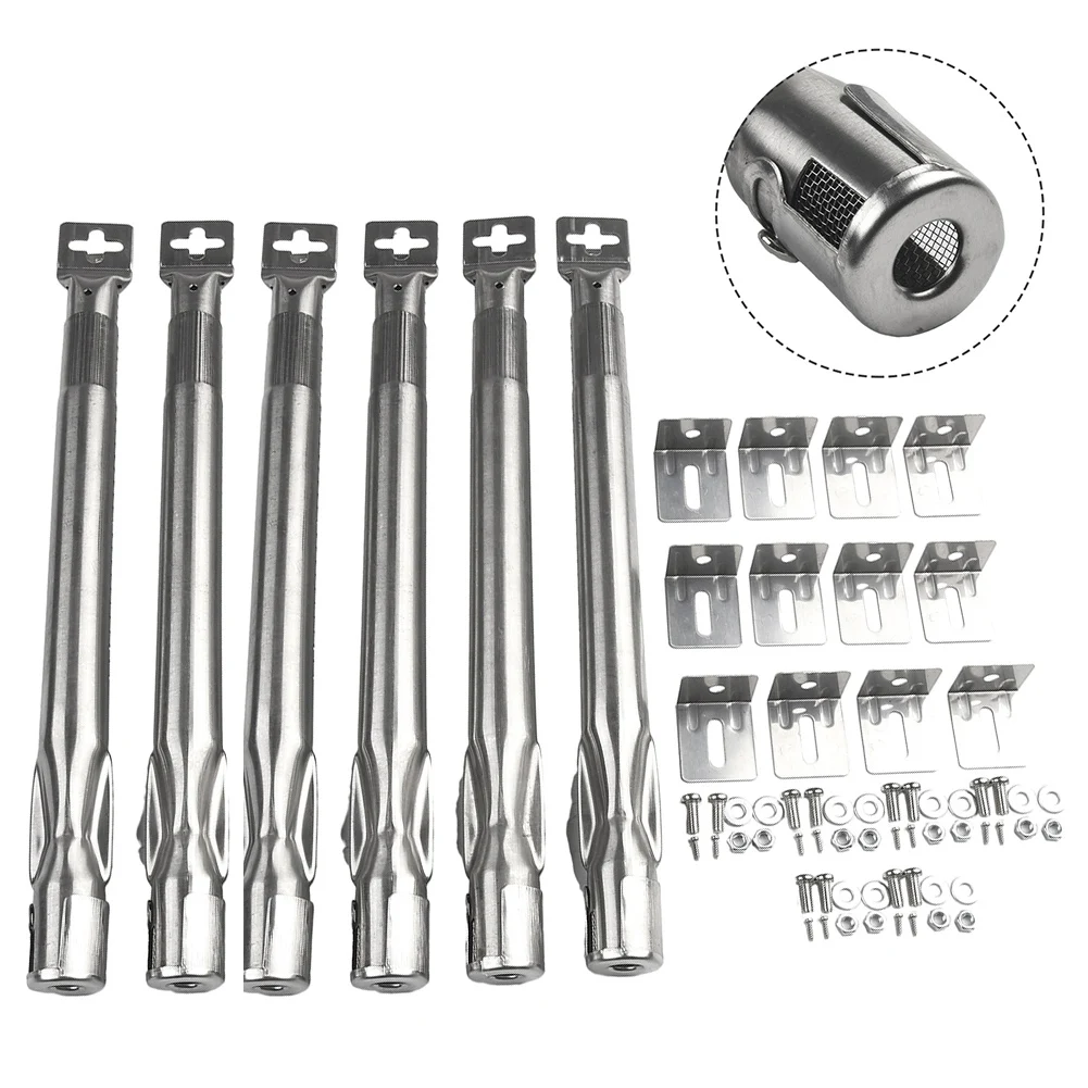 Grill Burner Tubes 6PCS/Set Stainless Steel for Gas Grills 35-42 Cm