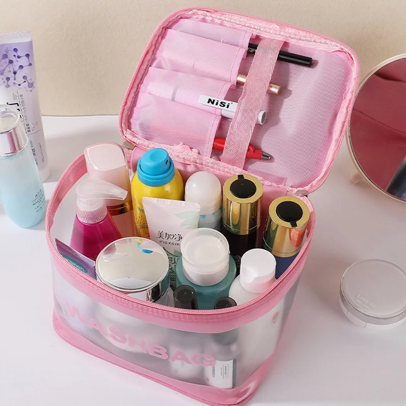 New PVC Waterproof Makeup Bag Portable Cosmetic Bag Large Capacity Travel Toiletries Organizer Storage Bag GF015 5