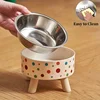Stainless Steel Raised Pet Bowl,Cat Water and Food Dish, Spill-Proof Detachable Feeding Bowl for Small Pets Suitable for Puppies 4