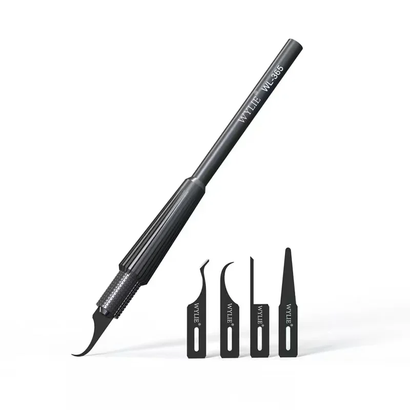 WYLIE WL-365 4 IN 1 Multifunctional Knife Hand Polished Ultra Thin Blade Set Phone Motherboard Glue Removal IC CPU Prying Tool