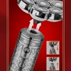 KeMei KM-1523 Portable Mini 7 Blades Alloy Body Full Body Washable 4D Veneer Floating Razor Bald Shaving Machine Metal Shell 6