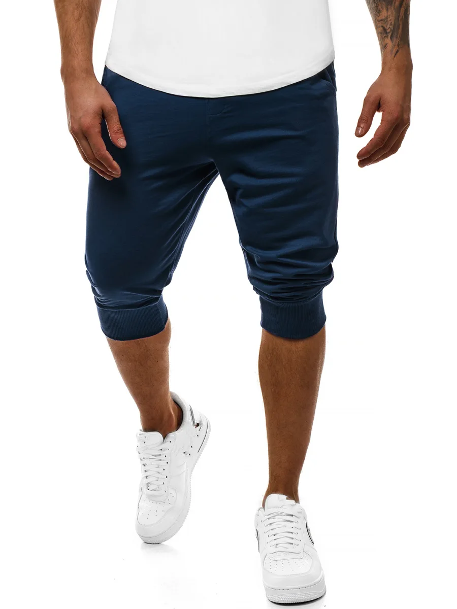 custom logo summer short pants men breathable thin calf length short sweatpants loose running pants casual cropped trousers Man Summer Workout Male Breathable Quick Dry Sportswear Jogger Running Short Pants Men Casual Trousers Drawstring Elastic Waist